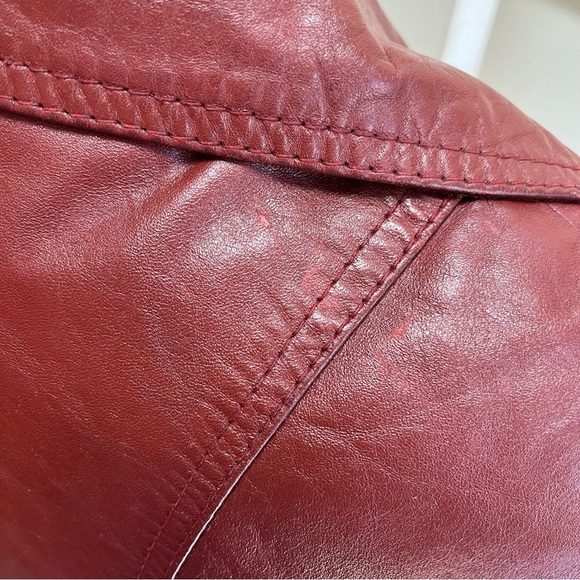 Vintage Merlot Leather Blazer Jacket•Sz XS - Picture 5 of 11